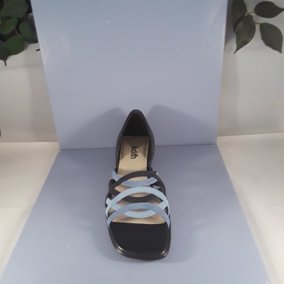 NEW Black/Blue Leather Sandal Shoe - Picture 4 of 6